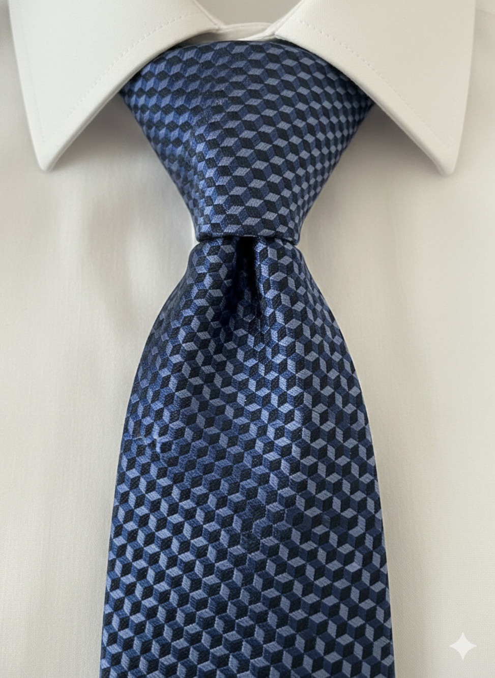 Michael Kors geometric blue silk tie - 57.5"